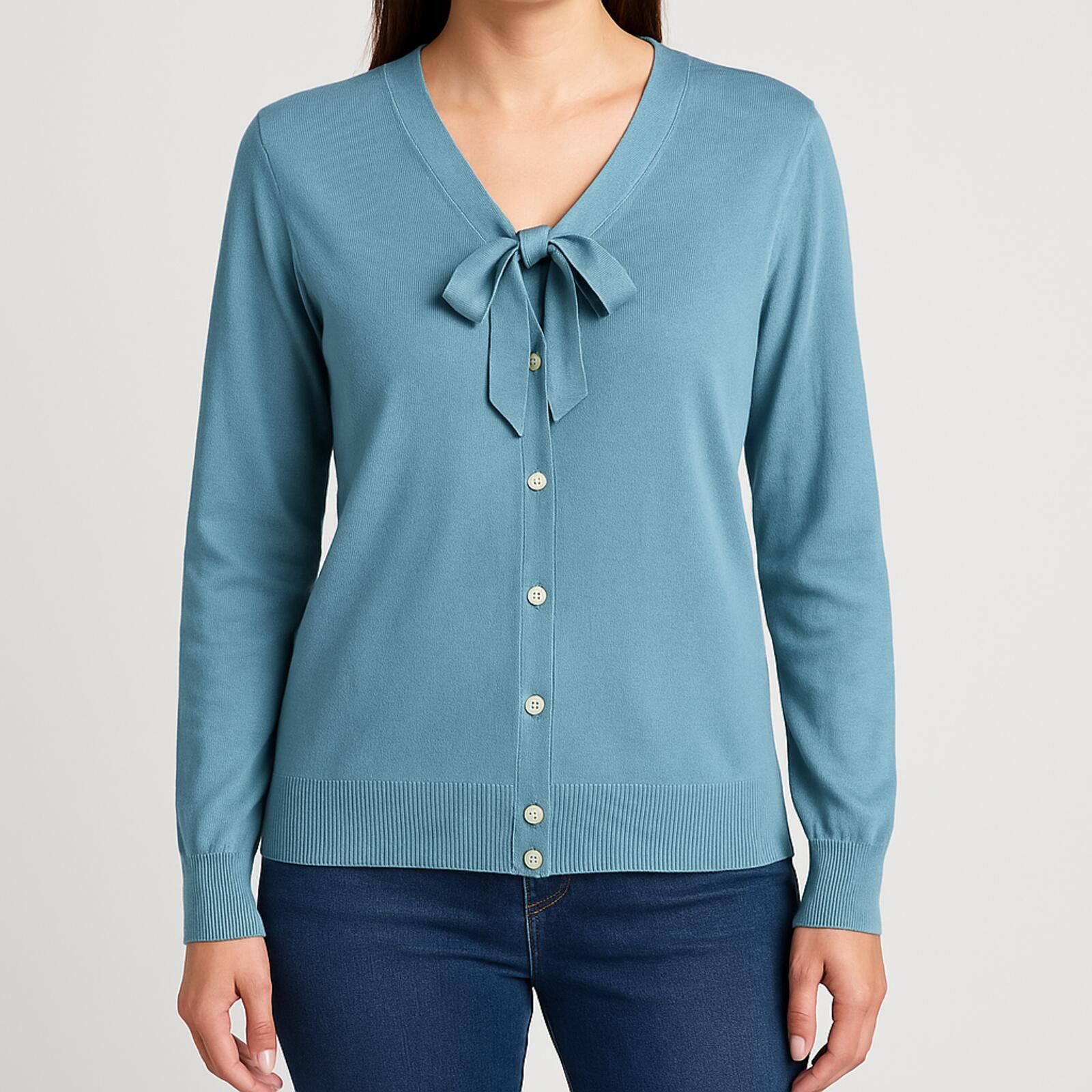 Lands' End Lands End Marine Blue Solid Cardigan Womens Large Size L / US 10 / IT 46 - 2 Thumbnail