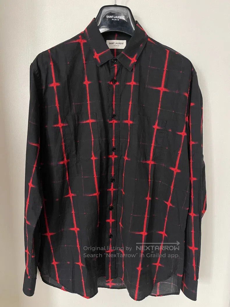 Saint Laurent Paris Saint Laurent Paris Black and Red Crossed Checkered Shirt Size US XXS / EU 40 - 1 Thumbnail
