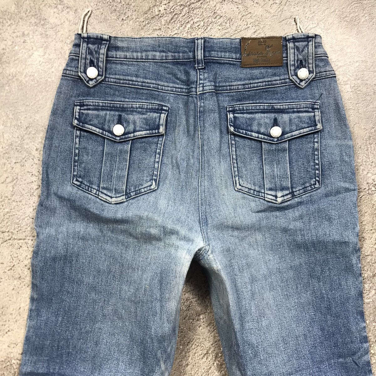 Vintage Vintage 90s Distressed Flared Jeans Low Rise Grunge Boxy 28 Size 28" / US 6 / IT 42 - 6 Thumbnail