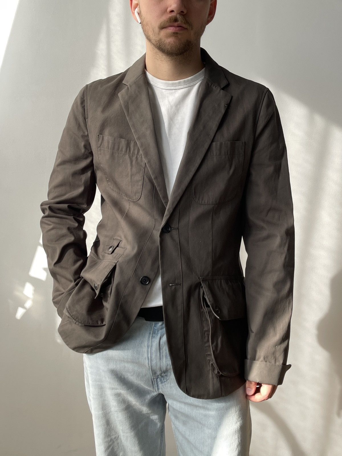 Armani Exchange Armani Exchange Men's M Brown Utility Field Blazer Jacket Size US M / EU 48-50 / 2 - 2 Thumbnail