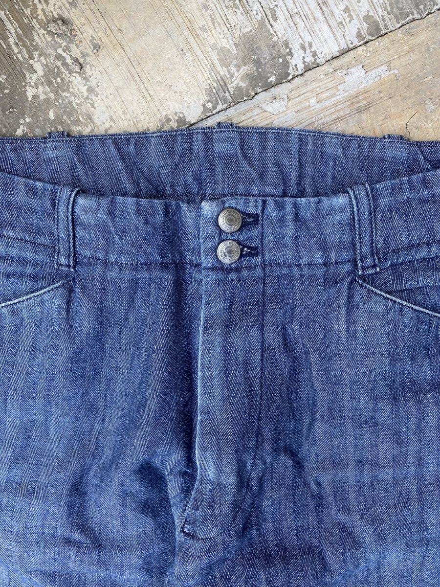 Designer × Katharine Hamnett London Hamnett Harringbone Cotton Twill Flare Pants Size 29" - 3 Thumbnail
