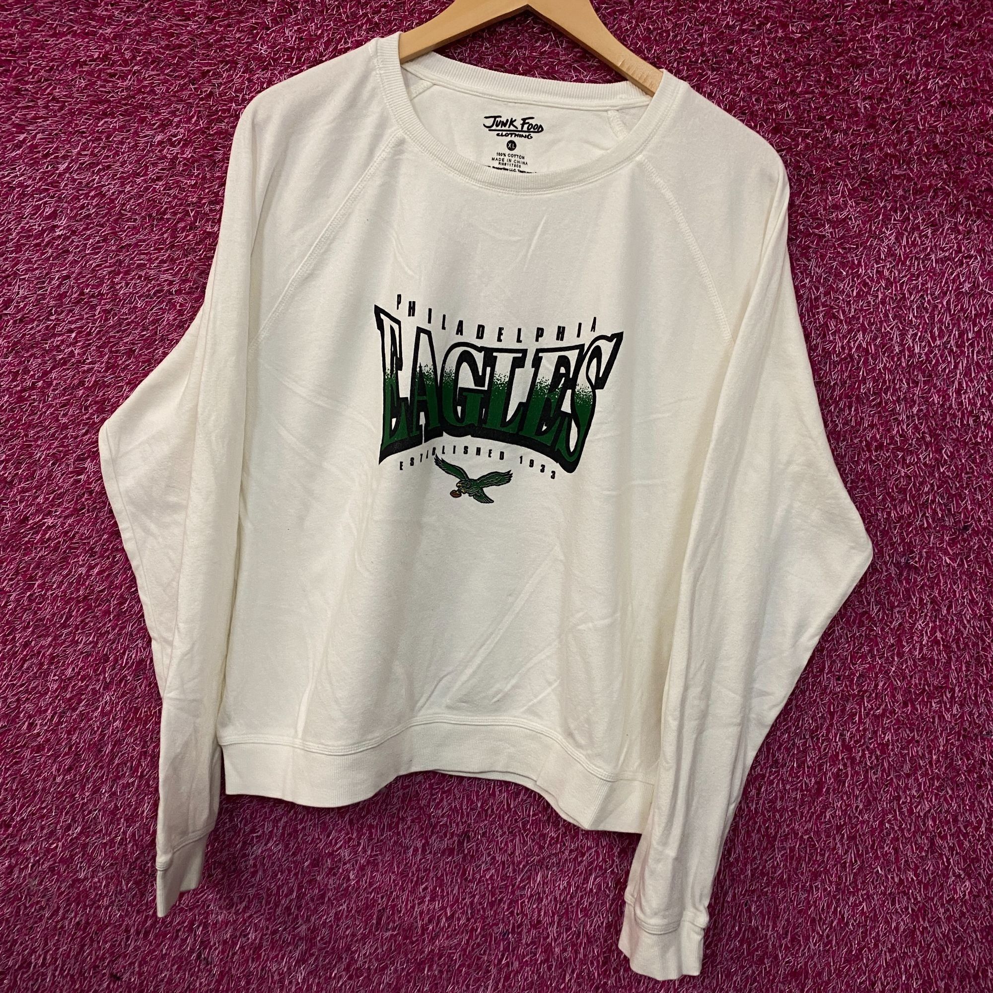 Junk Food Junk Food Clothing Philadelphia Eagles Logo Crop Crewneck Sw Size XL / US 12-14 / IT 48-50 - 2 Thumbnail