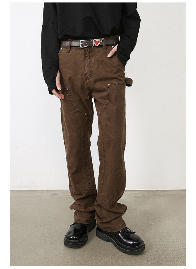 Japanese Brand American retro men's ins trendy loose workwear jeans Size US 33 - 3 Thumbnail