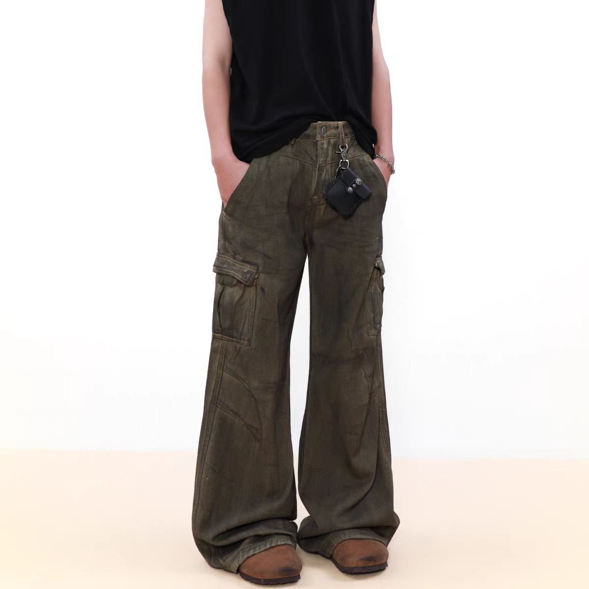 Japanese Brand × Jean Vintage dirty wash micro flare jeans Size US 29 - 4 Thumbnail