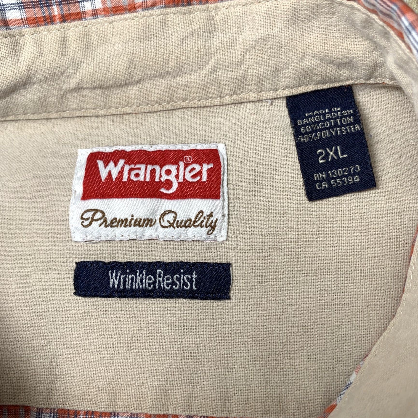 Wrangler Wrangler Western Shirt Short Sleeve Mens 2XL Red Plaid Button-Down Shirt Size US XXL / EU 58 / 5 - 6 Thumbnail