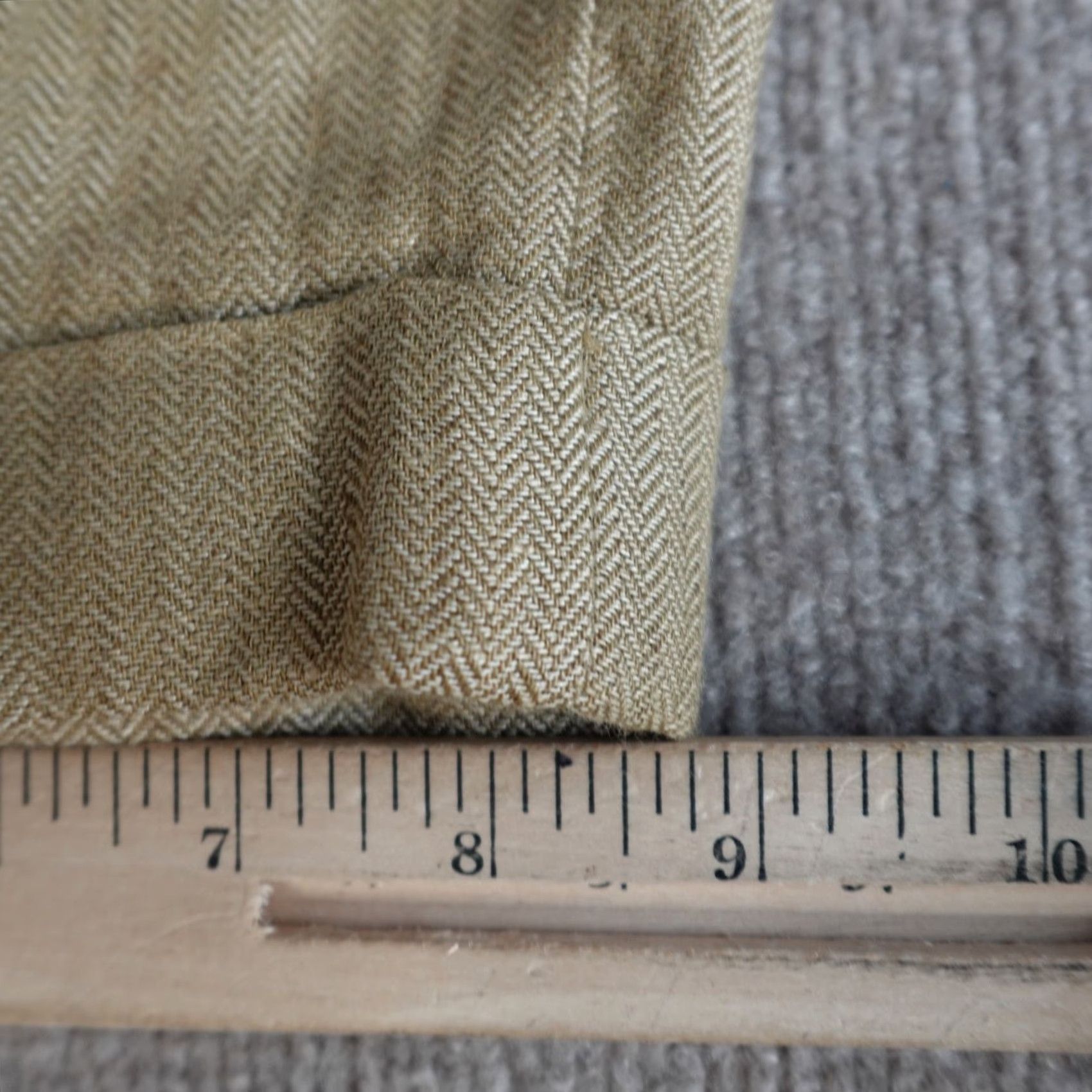 Ralph Lauren VINTAGE Lauren Ralph Lauren Womens Pants 14 Beige Pleated Herringbone High Rise NEW Linen Ramie Rayon Front Flat Inseam 31 Dress Pants Womens Size 36" / US 14 / IT 50 - 7 Thumbnail