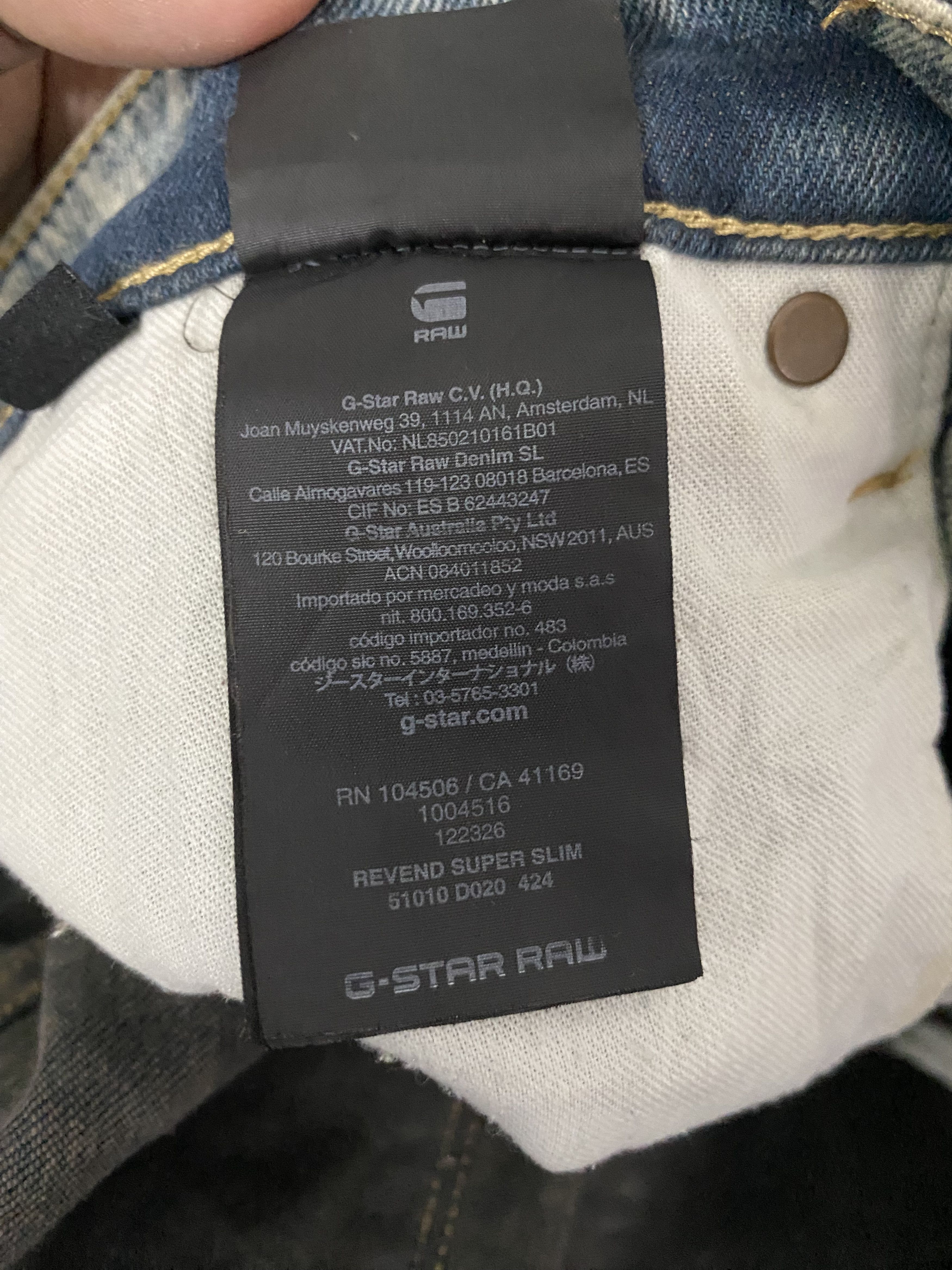 G-Star RAW Revend Super Slim Jeans Acid Wash Distressed jean