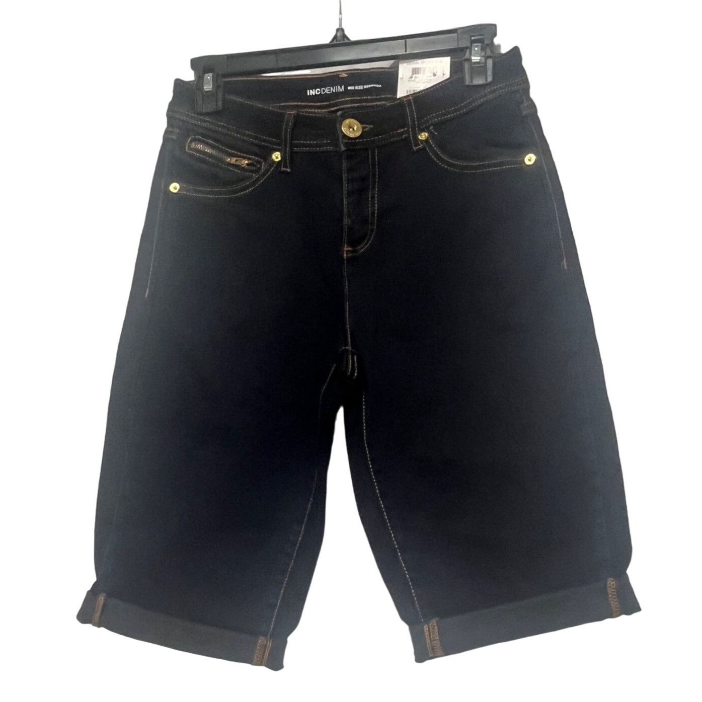Other INC International Concepts Mid Rise Cuffed Bermuda Short, Da Size 27" / US 4 / IT 40 - 3 Thumbnail