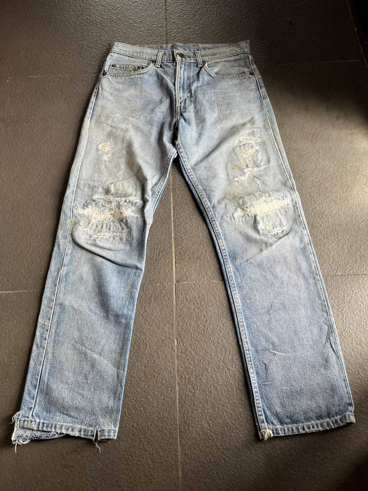 Levi's Vintage Levi’s 80’s 505 Distressed Faded Blue Size US 30 / EU 46 - 1 Thumbnail