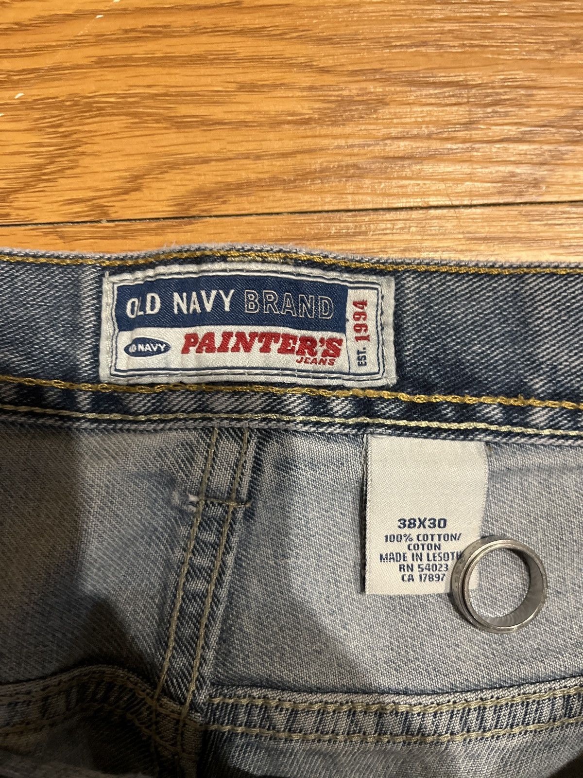 Old Navy vintage 90’s baggy light wash old navy painters jeans Size US 39 - 5 Thumbnail