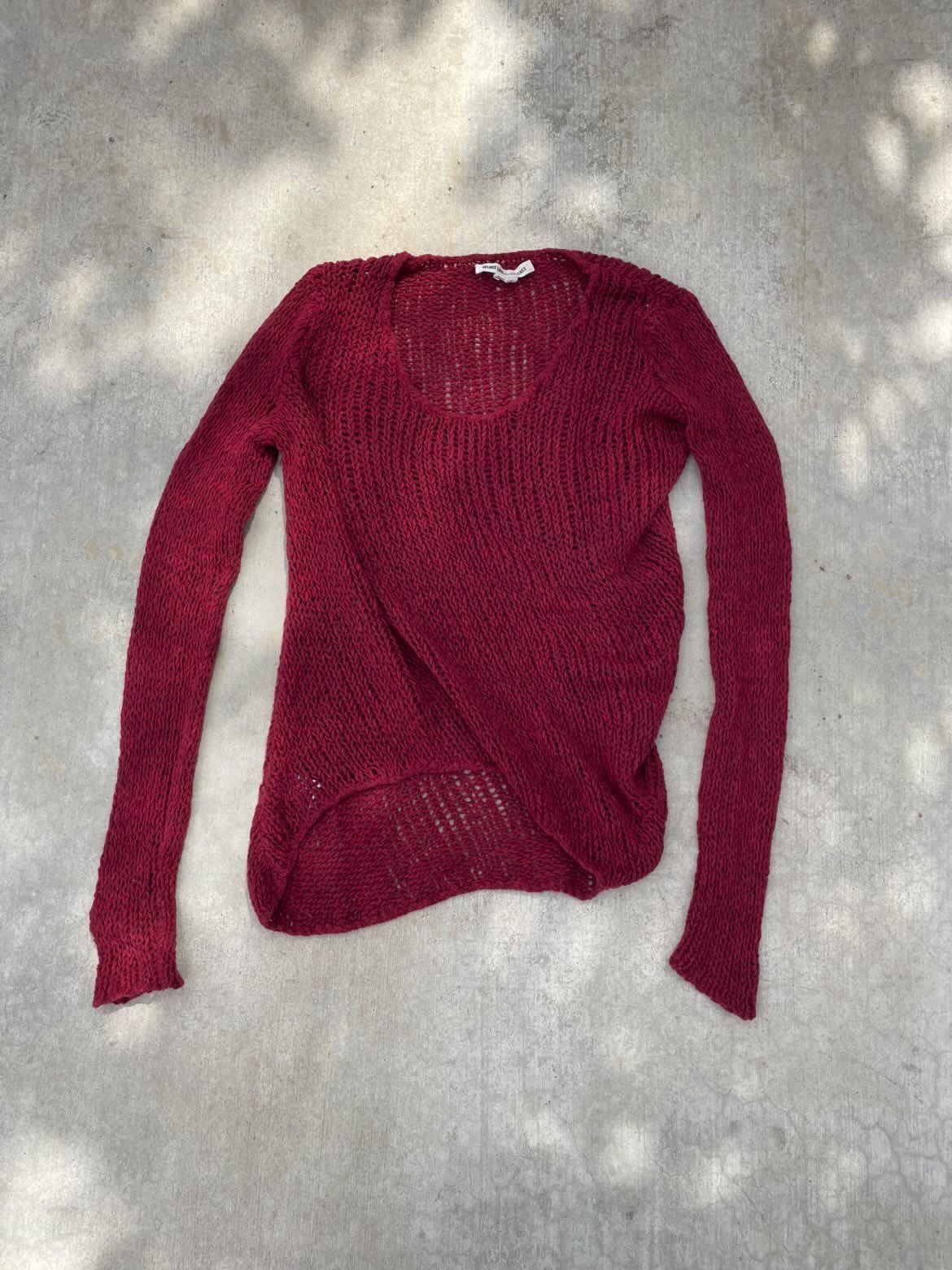 Helmut Lang Helmut Lang Burgundy Knit Long Sleeve Size S / US 4 / IT 40 - 1 Thumbnail