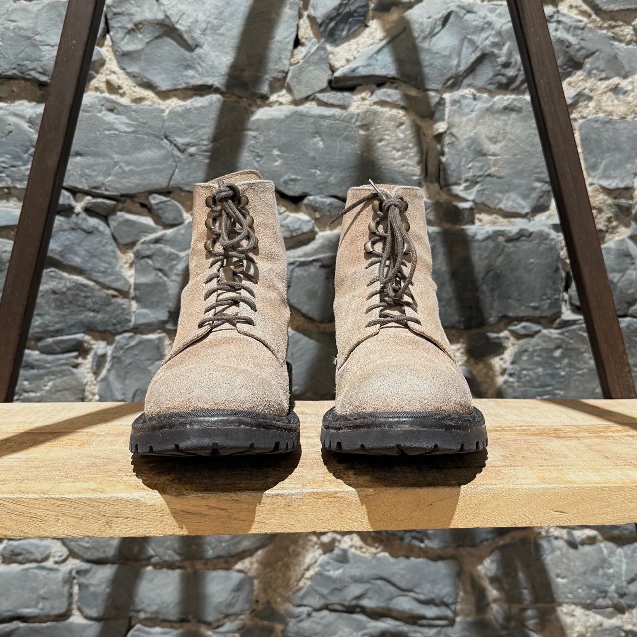 Brunello Cucinelli Brunello Cucinelli Beige Suede Lace-up Hiking Boots Size US 11 / EU 44 - 2 Thumbnail