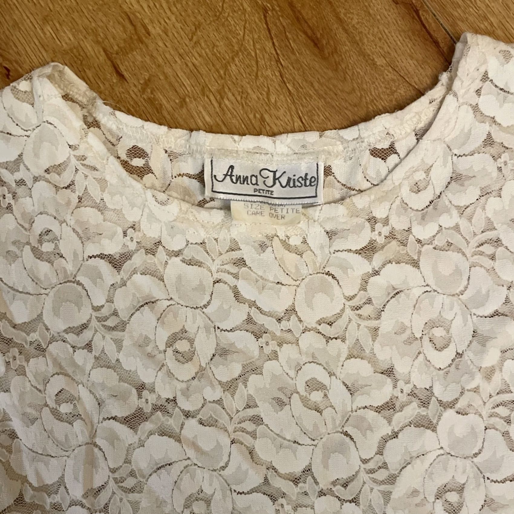Vintage VINTAGE Anna Kriste Cropped Lace Top Sheer Ivory 90s Y2K Fairy Grunge Cottage Coquette P Womens M Size M / US 6-8 / IT 42-44 - 3 Thumbnail