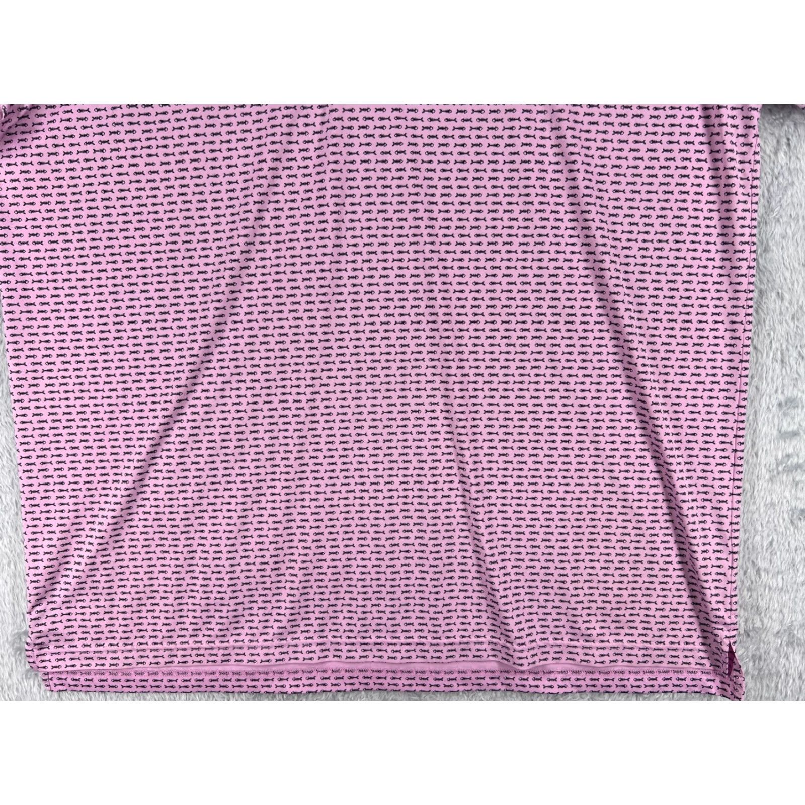 Vintage Donald Ross Polo Shirt Adult XL Pink Fish Bone Golf Polyester Blend Matte Polka Dot Breathable Moisture Wicking All Seasons Sports Golf Mens Size US XL / EU 56 / 4 - 5 Thumbnail