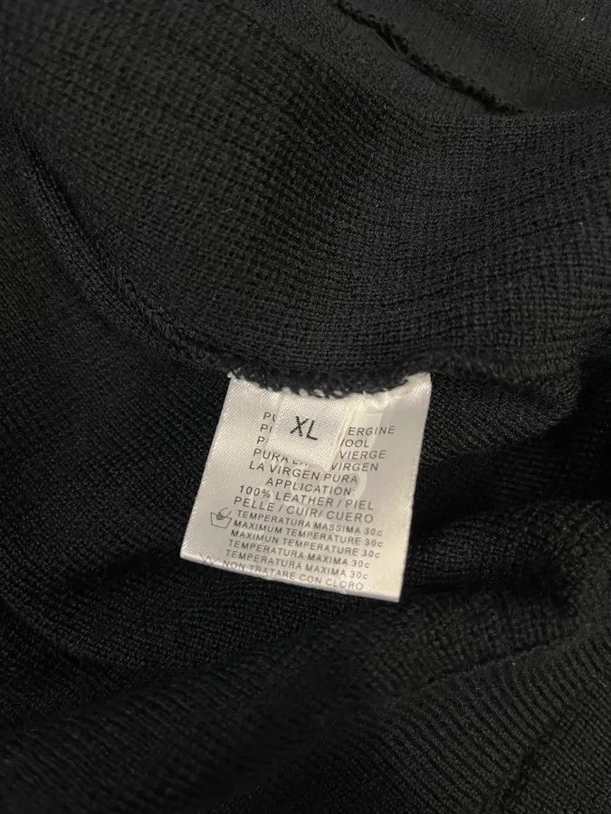 Versace 2000s Versace Black Wool & Leather Hybrid Jacket Size US M / EU 48-50 / 2 - 10 Thumbnail