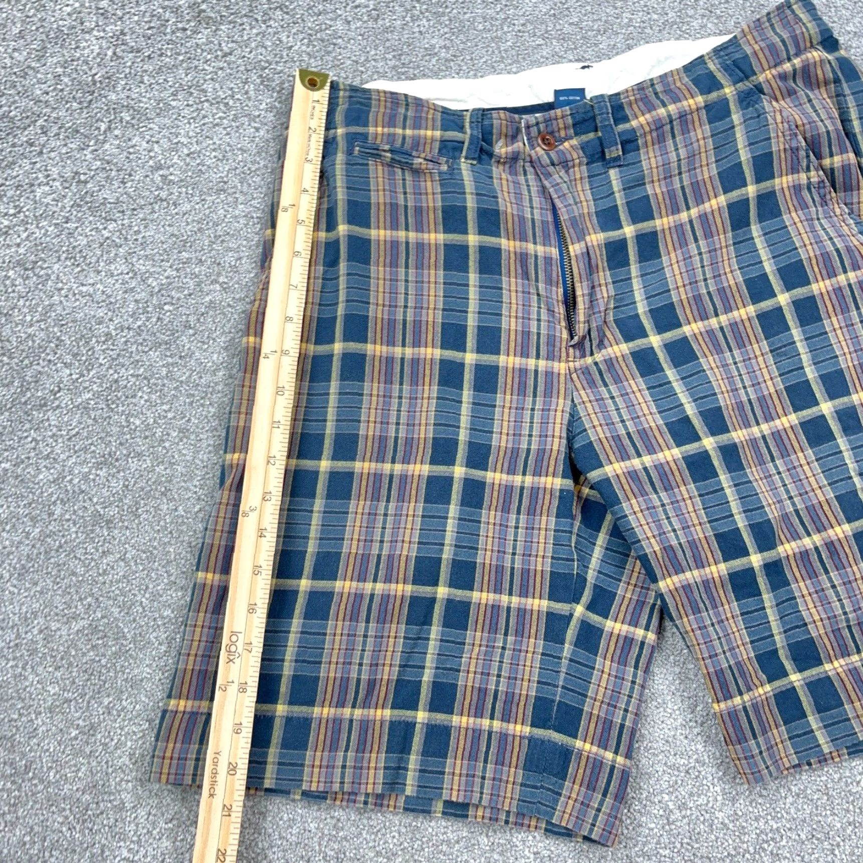 Polo Ralph Lauren VINTAGE Polo Ralph Lauren Chino Shorts Men 32 Blue Plaid Classic Casual Knit Summer Size US XS / EU 42 / 0 - 5 Thumbnail