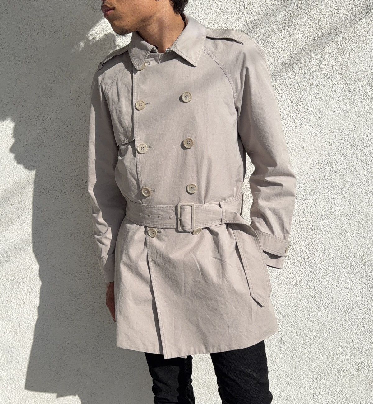 Dior FW11 Dior Homme KVA Beige Doublure Belted Trench Coat Size US M / EU 48-50 / 2 - 2 Thumbnail
