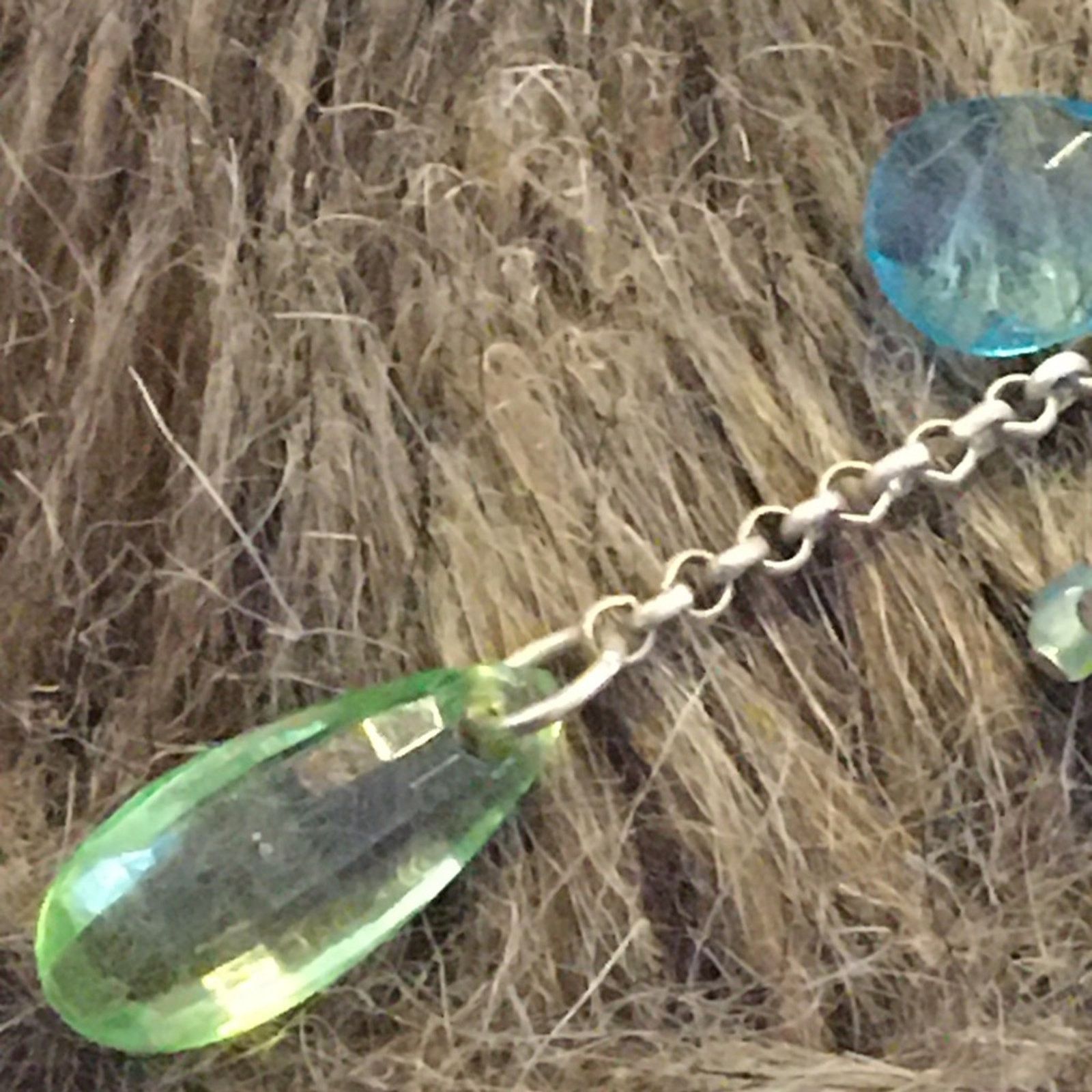 Jewelry Green and blue faceted bead chandelier necklace Size ONE SIZE - 7 Thumbnail