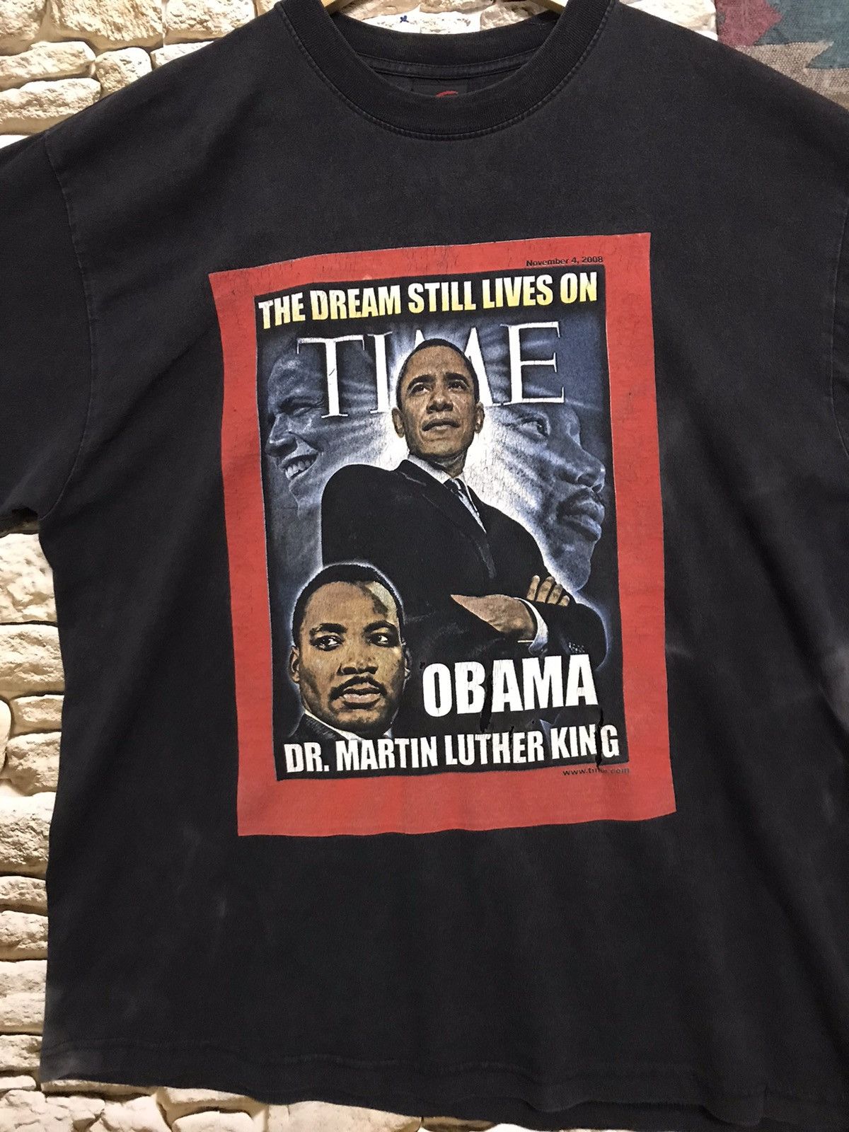 Vintage Vintage Distres Sunfaded tees Obama/ Dr.Martin Luther King Size US XL / EU 56 / 4 - 3 Thumbnail