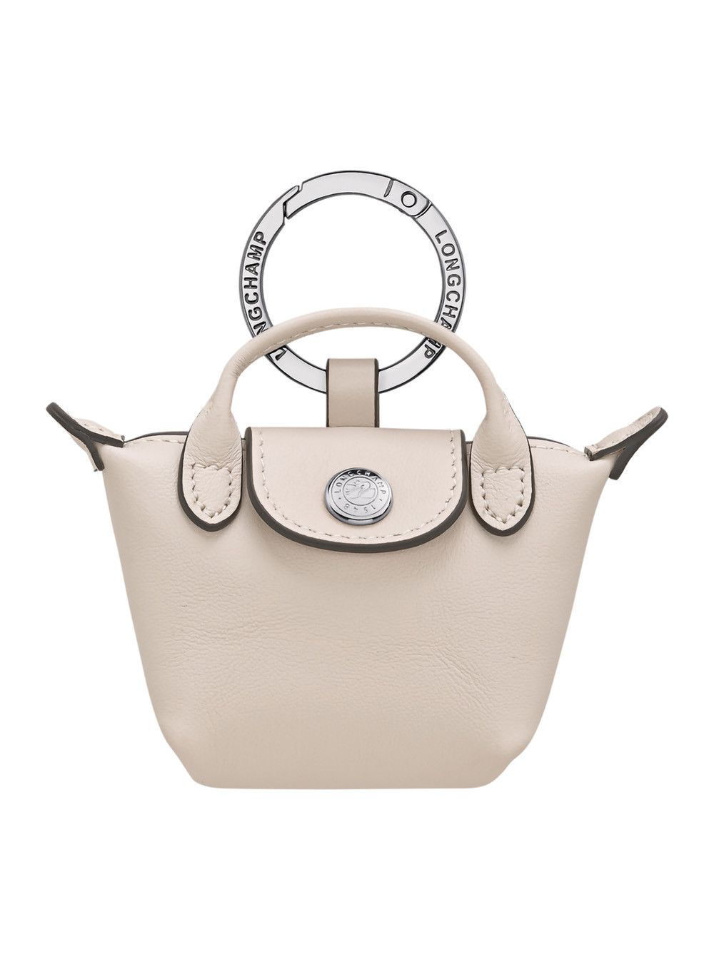 Longchamp Keychain 'Le Pliage Xtra' - White key holder with leather logo - Leather - Women Size M / US 6-8 / IT 42-44 - 1 Thumbnail