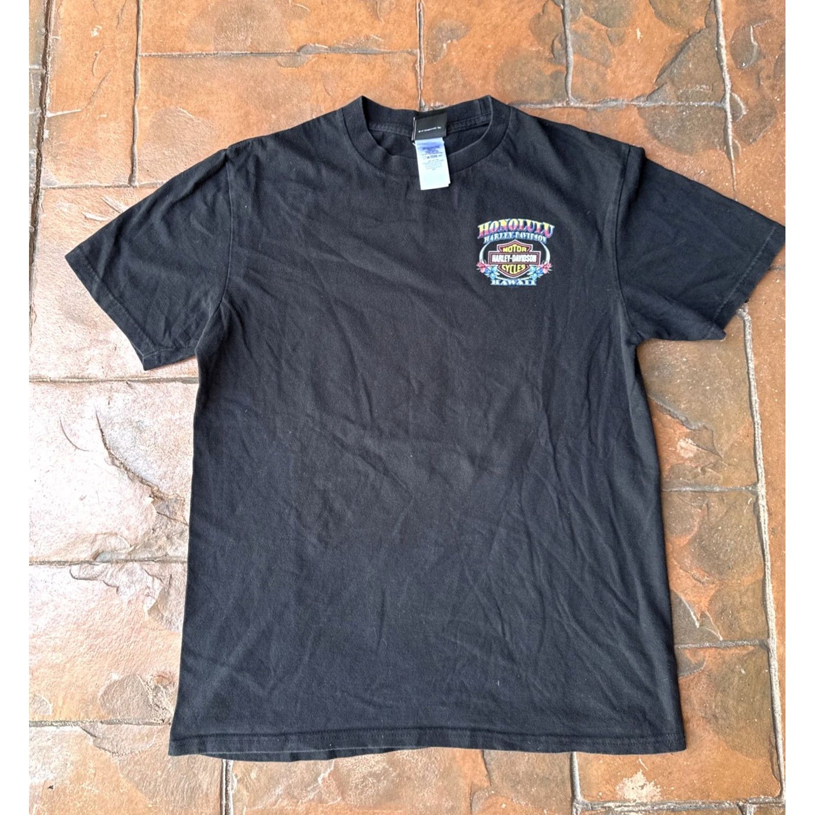 Harley Davidson VINTAGE Harley-Davidson T-Shirt Black 1990s Eagle Graphic Print Short Sleeve Large Mens Biker Motorcycle Beach 90s Size US L / EU 52-54 / 3 - 2 Thumbnail
