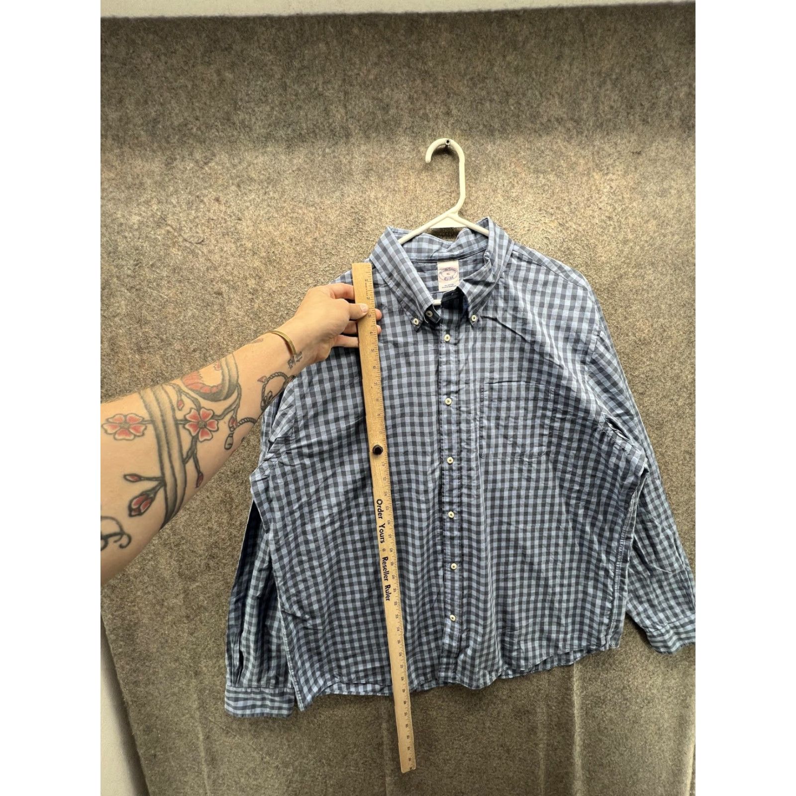 Brooks Brothers Brooks Brothers Shirt Mens XL Blue Check Oxford Button Up Front Casual Woven Size US XL / EU 56 / 4 - 4 Thumbnail