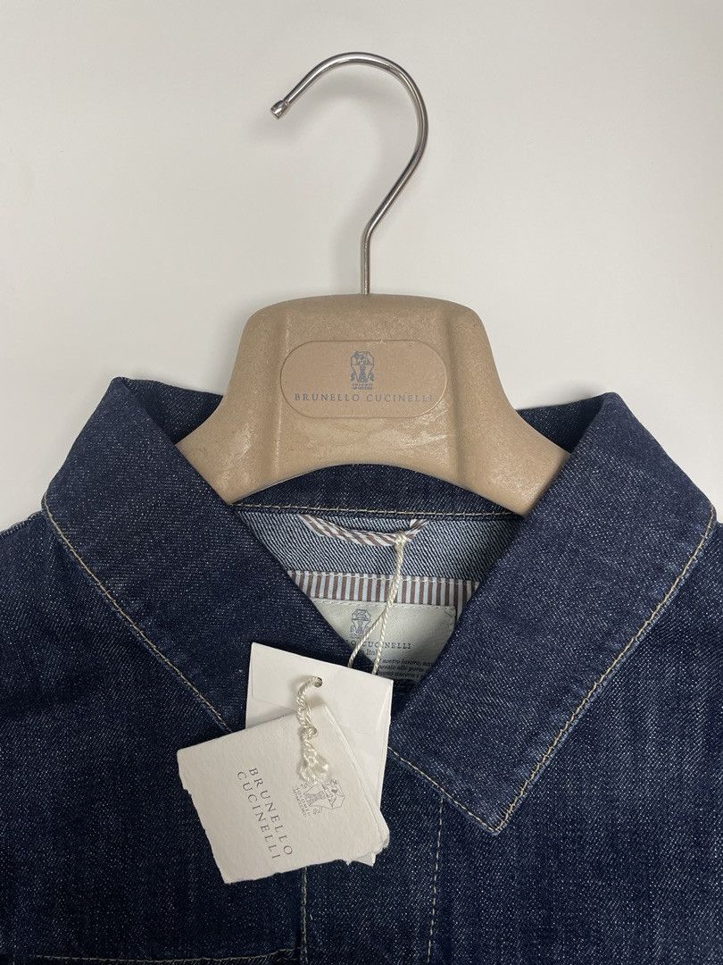 Brunello Cucinelli BRUNELLO CUCINELLI Classic Collar Denim Jacket Size US L / EU 52-54 / 3 - 3 Thumbnail