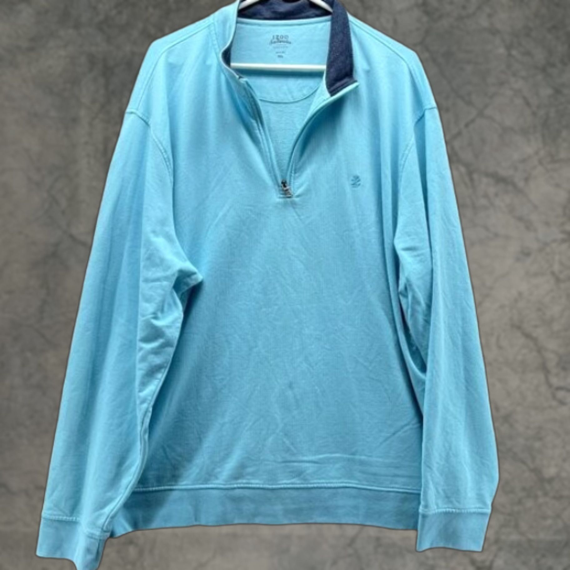 Izod IZOD Sweater Men XXL Blue 1/4 Zip Pullover Fleece Mock Neck Classic Relaxed Knit Shirt Size US XXL / EU 58 / 5 - 1 Thumbnail