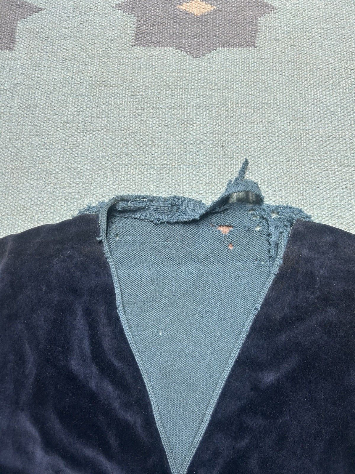 Vintage 50s cardigan sweater wool knit velour distress 2 tone Medium Size US M / EU 48-50 / 2 - 6 Thumbnail