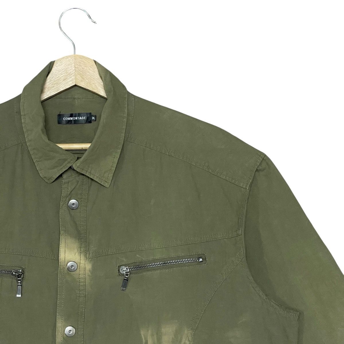 Japanese Brand Vintage Commontage 3/4 Sleeve 100% Silk Utility Army Shirt Size US XXL / EU 58 / 5 - 2 Thumbnail
