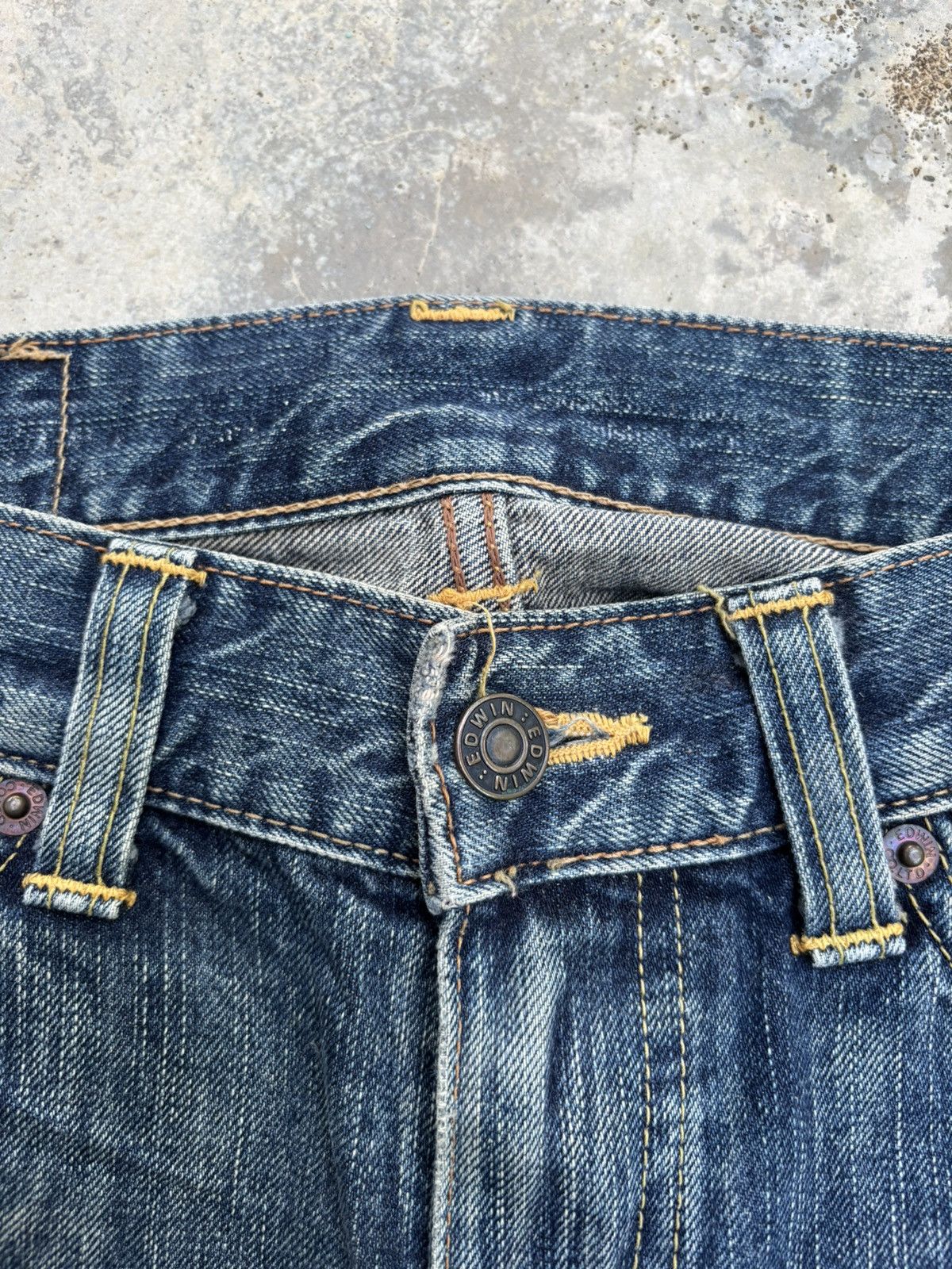 If Six Was Nine Flare Jeans Edwin 503 Japan Mud Wash Distress Bootcut Jean Size 29" - 9 Thumbnail