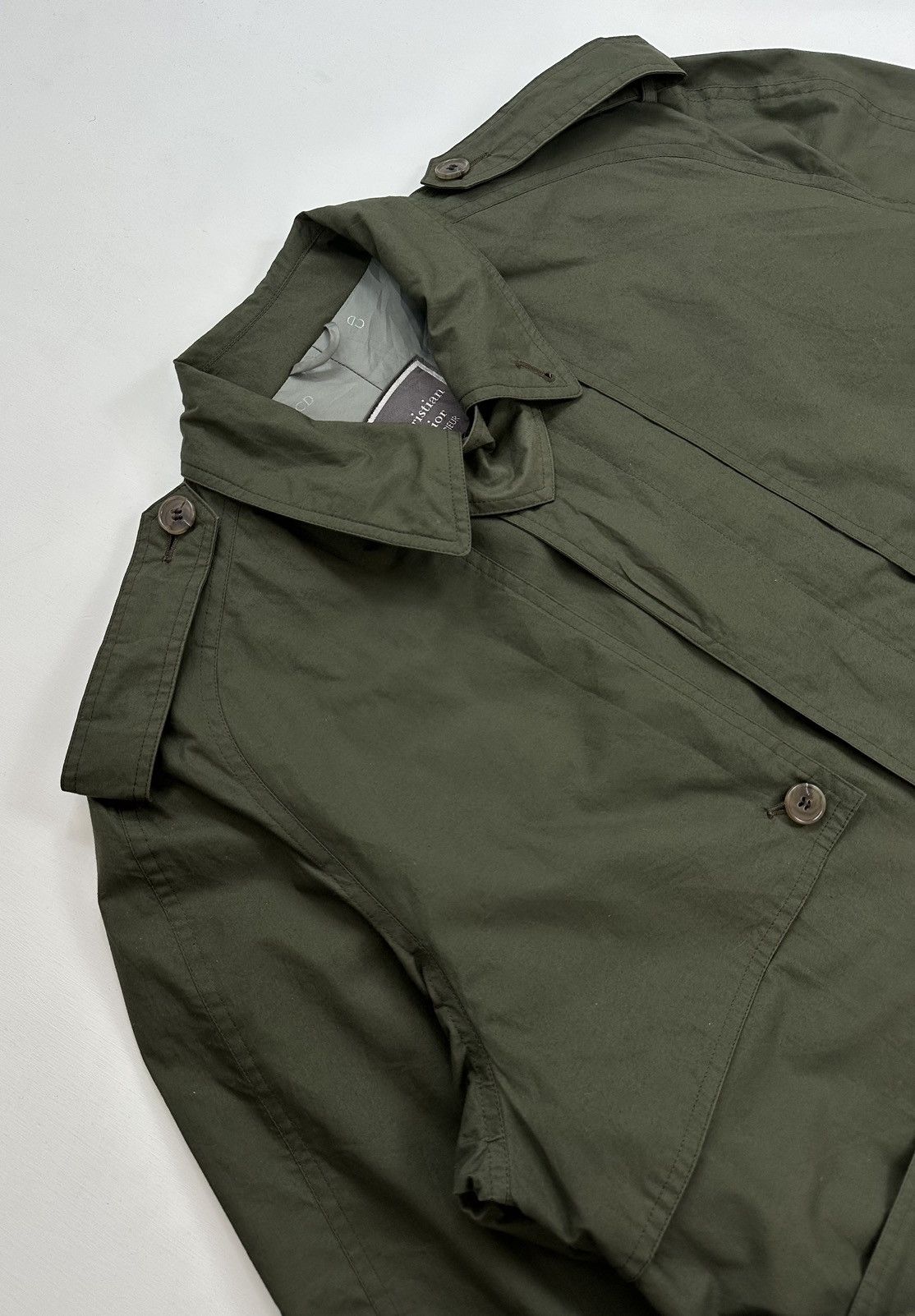 Christian Dior Monsieur Christian Dior Olive Green TrenchCoat Military Outerwear Size US L / EU 52-54 / 3 - 6 Thumbnail