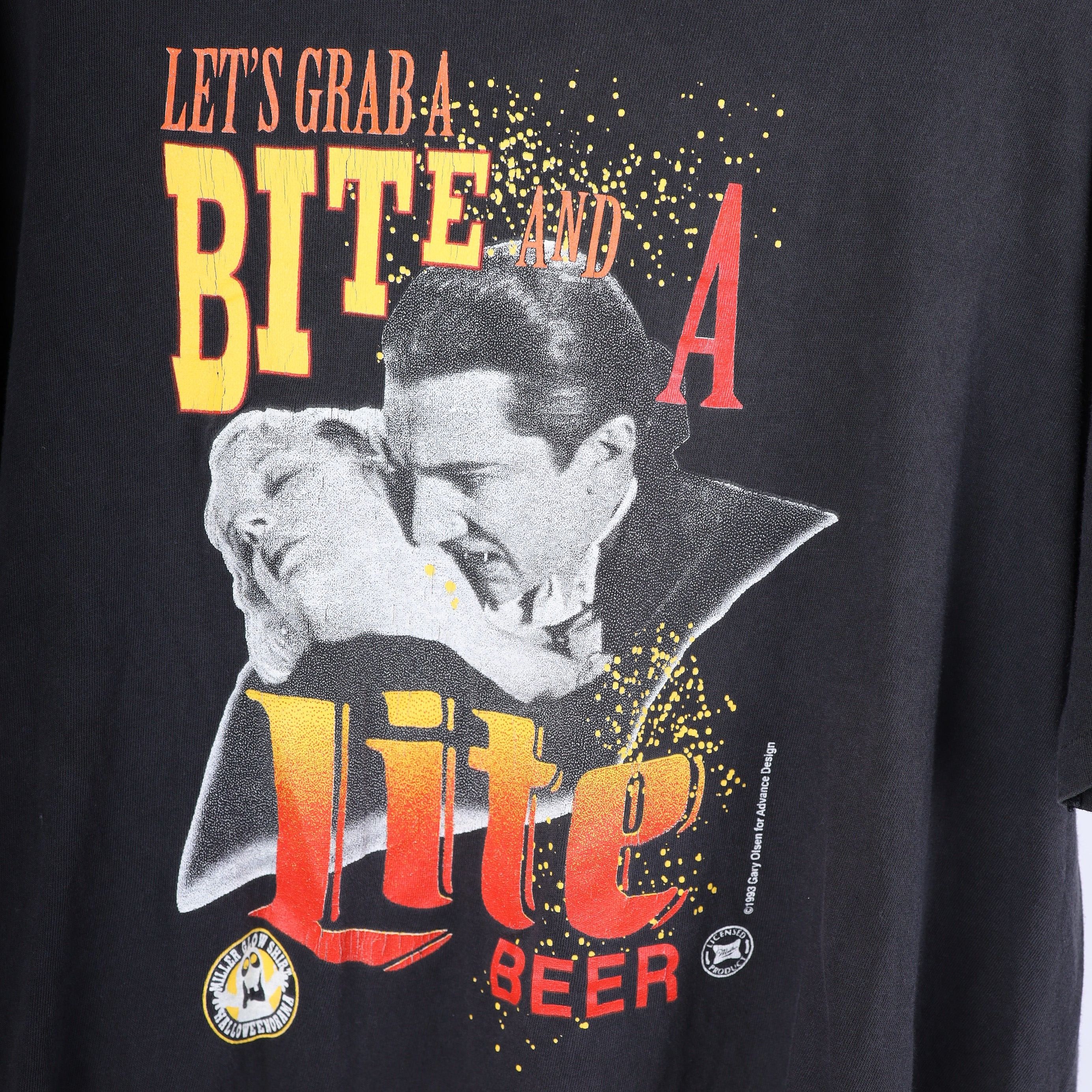 Vintage MILLER LITE BITE AND A LITE VAMPIRE TEE Size US L / EU 52-54 / 3 - 5 Thumbnail