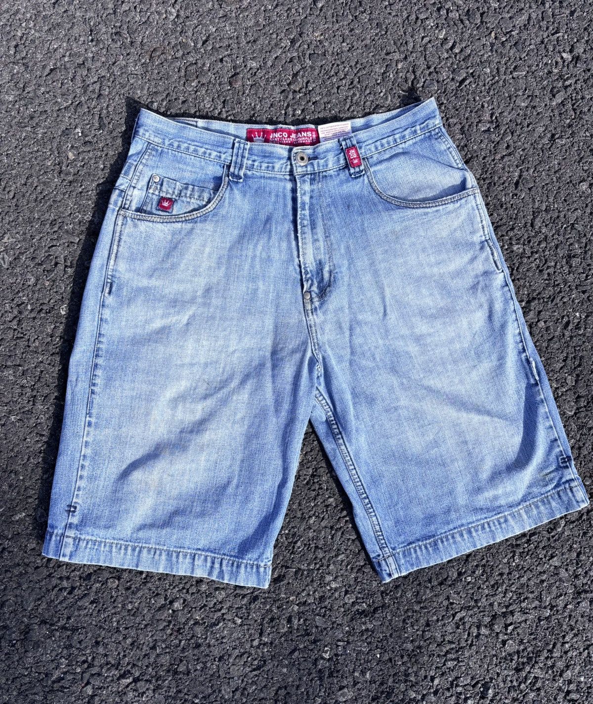 JNCO VTG 90s Y2K Jnco 8Ball Snake Baggy Denim Shorts Big Pocket Size US 34 / EU 50 - 4 Thumbnail