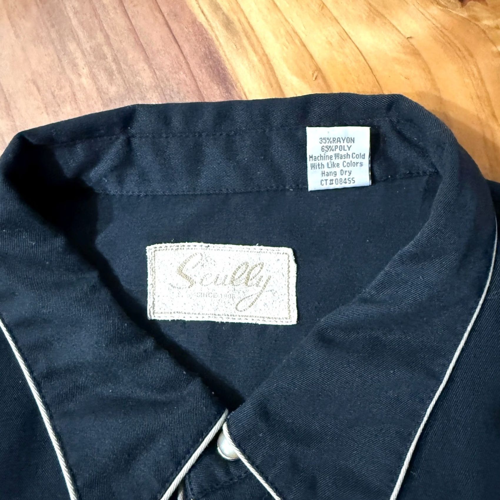 Scully Scully Shirt Men 2XL Black Button-Up Long Sleeve Collared Snap Pearl Pocket Western Casual Shirt Size US XXL / EU 58 / 5 - 3 Thumbnail