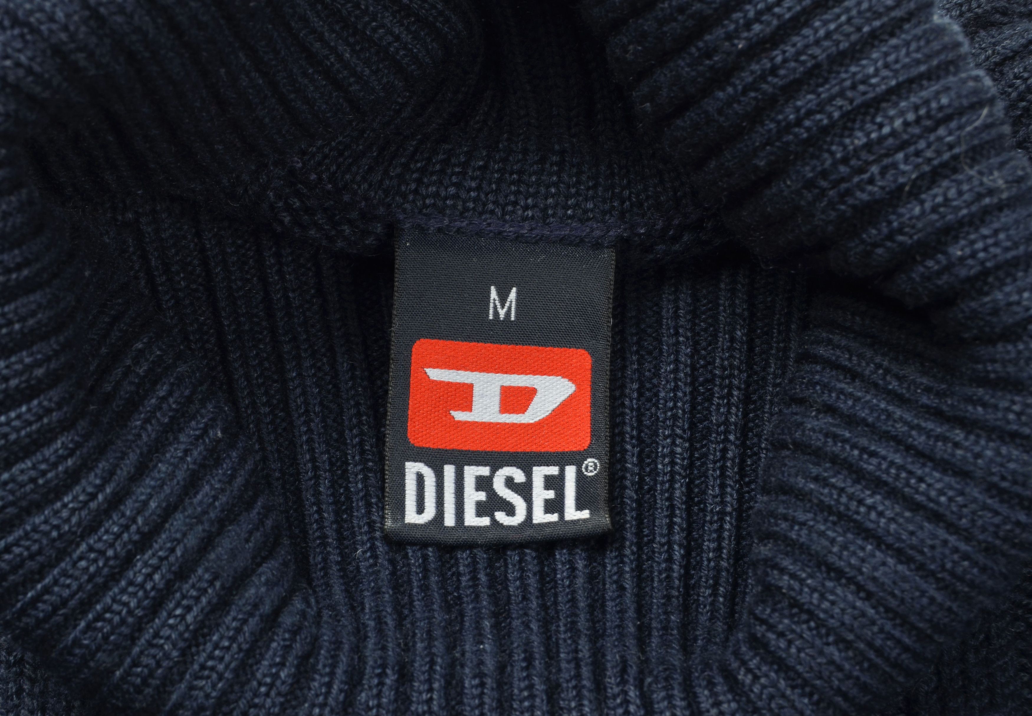 Diesel Vintage Diesel Y2K Ribbed Turtleneck Wool Blend Navy Sweater Size US M / EU 48-50 / 2 - 6 Thumbnail