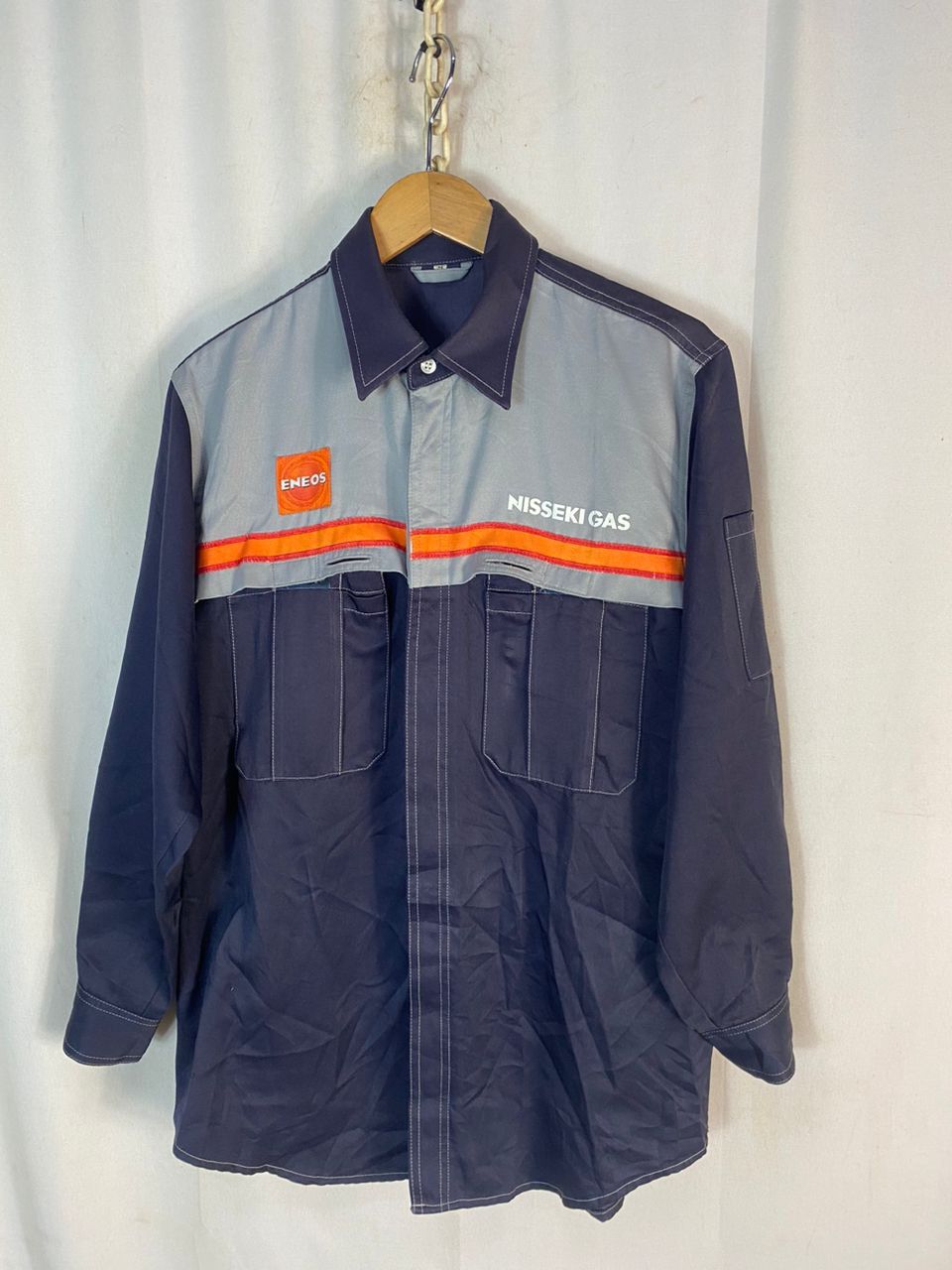 Japanese Brand × Sports Specialties × Vintage Eneos nisseki gas uniform zipper shirt by isetan Size US L / EU 52-54 / 3 - 1 Thumbnail
