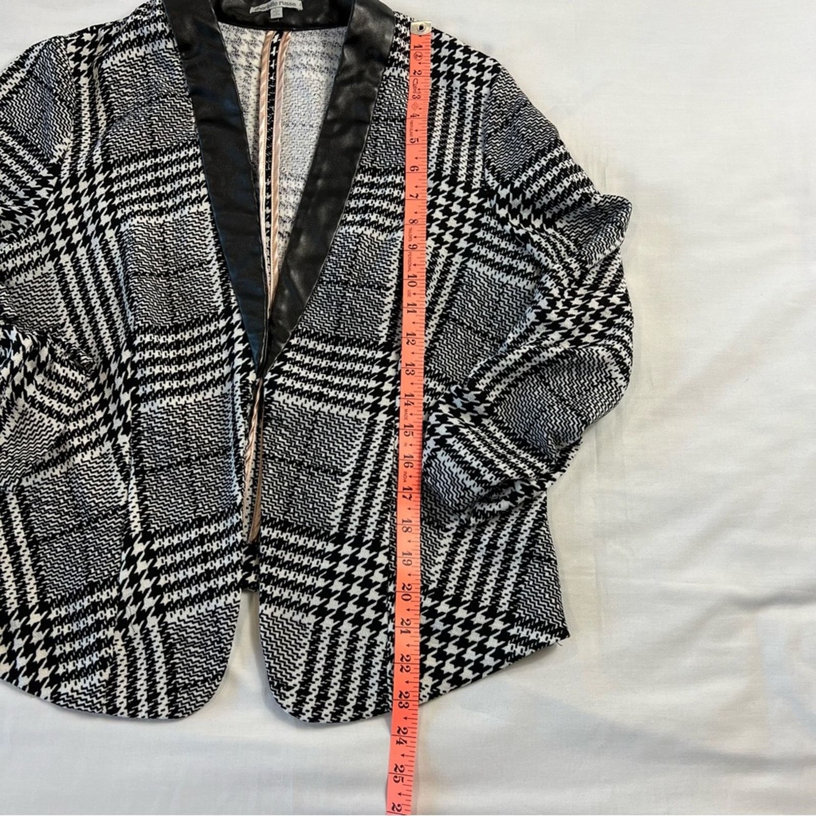 Other Charlotte Russe Large Black Leather Collar Open Cardigan Size L / US 10 / IT 46 - 7 Thumbnail