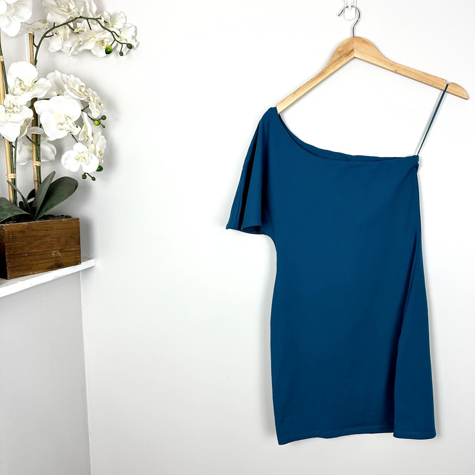 Susana Monaco Susana Monaco One Shoulder A-Line Mini Blue Cocktail Dress S Size S / US 4 / IT 40 - 4 Thumbnail