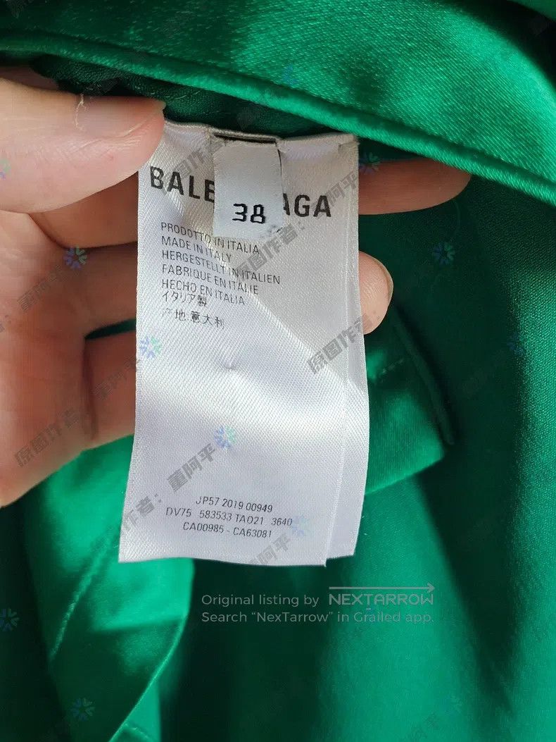 Balenciaga Balenciaga Green Long Sleeve Sleep Shirt Size XS / US 0-2 / IT 36-38 - 5 Thumbnail