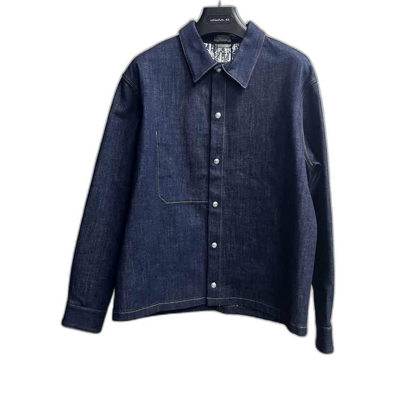 Dior Dior Blue Printed Long Sleeve Denim Jacket-yf Size US L / EU 52-54 / 3 - 1 Thumbnail