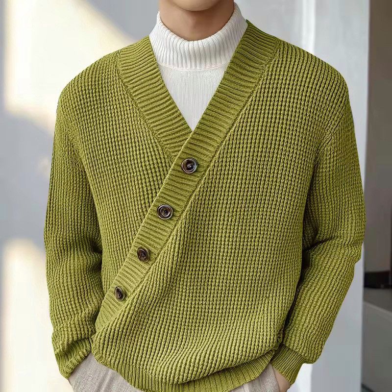 Other Casual Streetwear Green V-Neck Sweater Cardigan Size US XL / EU 56 / 4 - 1 Thumbnail