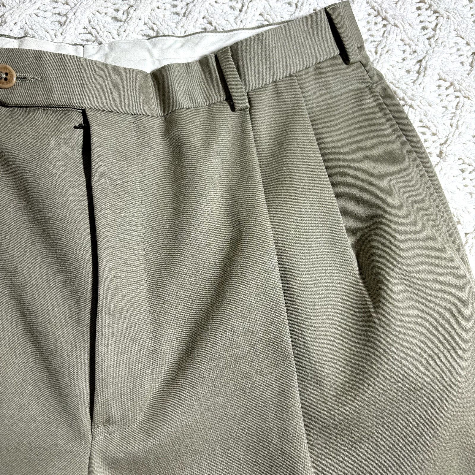 Brooks Brothers Brooks Brothers 346 Men's Dress Pants W34-35x32 Tan Wool Ple Size 34R - 4 Thumbnail
