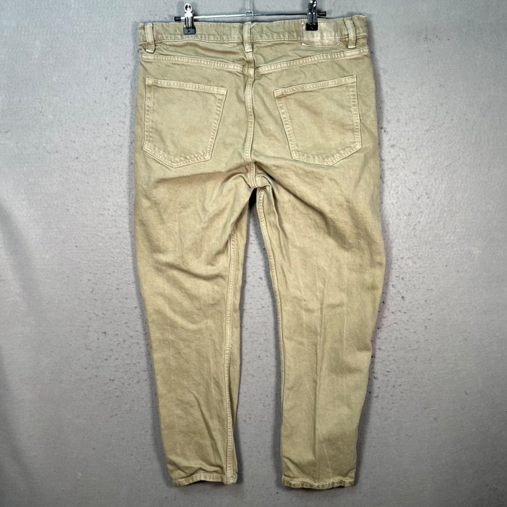Mango Mango Mens Pants Beige Slim Tapered Leg Cotton Blend Casual Flat Front 34 Inseam 28 Size US 34 / EU 50 - 2 Thumbnail