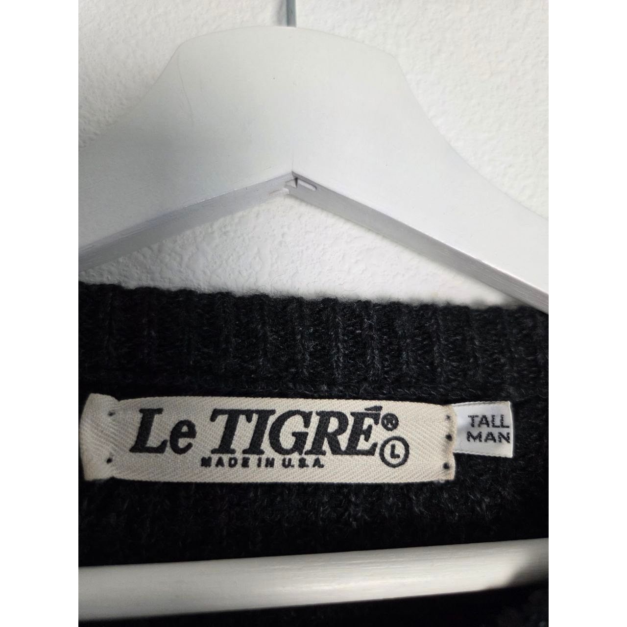 Le TIGRE Vintage Le Tigre Sweater Mens Large Charcoal Black Made USA Size US L / EU 52-54 / 3 - 7 Thumbnail