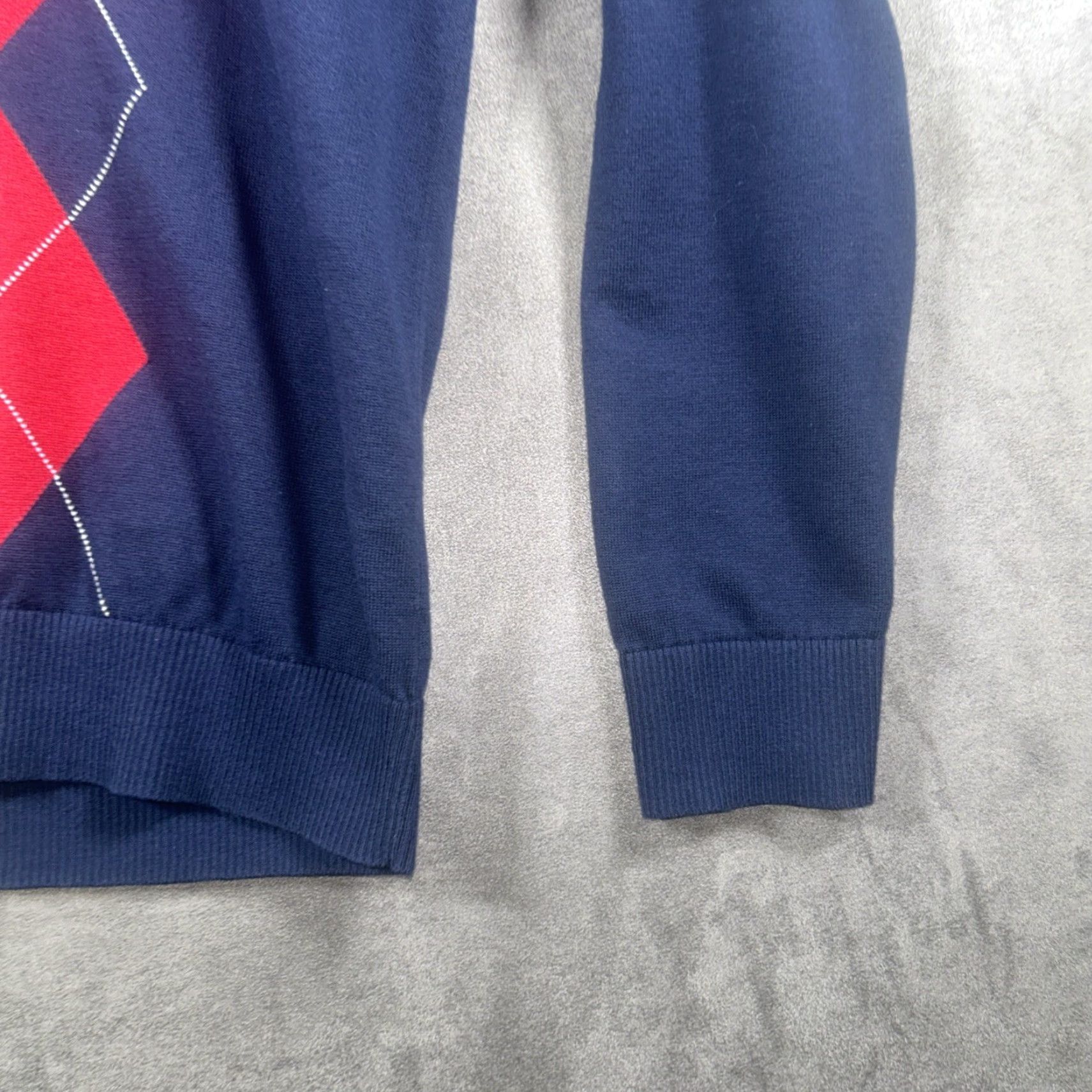 Tommy Hilfiger Tommy Hilfiger Golf Sweater Mens XL Navy Blue Argyle Pullover Long Retro Preppy Size US XL / EU 56 / 4 - 6 Thumbnail