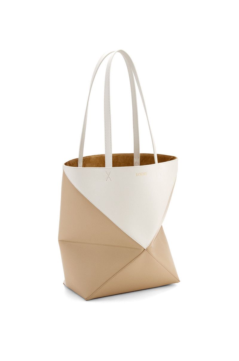 Loewe o1in1g0426 Size: OS/ Puzzle Fold Tote Bag in Beige/White Size ONE SIZE - 4 Thumbnail