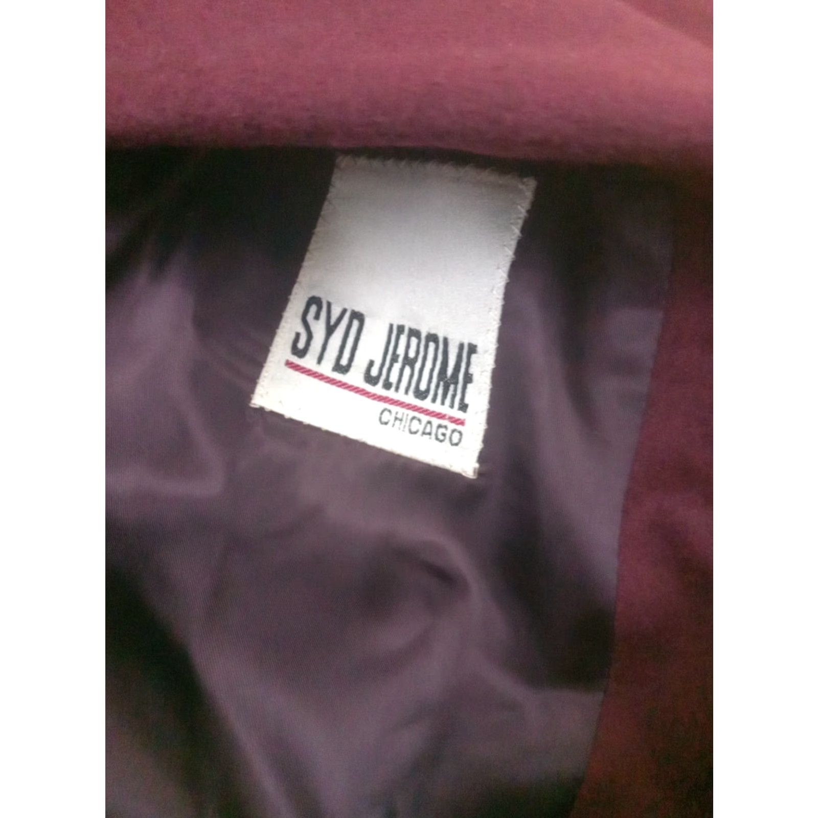 VINTAGE Karl Lagerfield Syd Jerome Cashmere Blazer Suit Jacket Size 40 R Burgundy