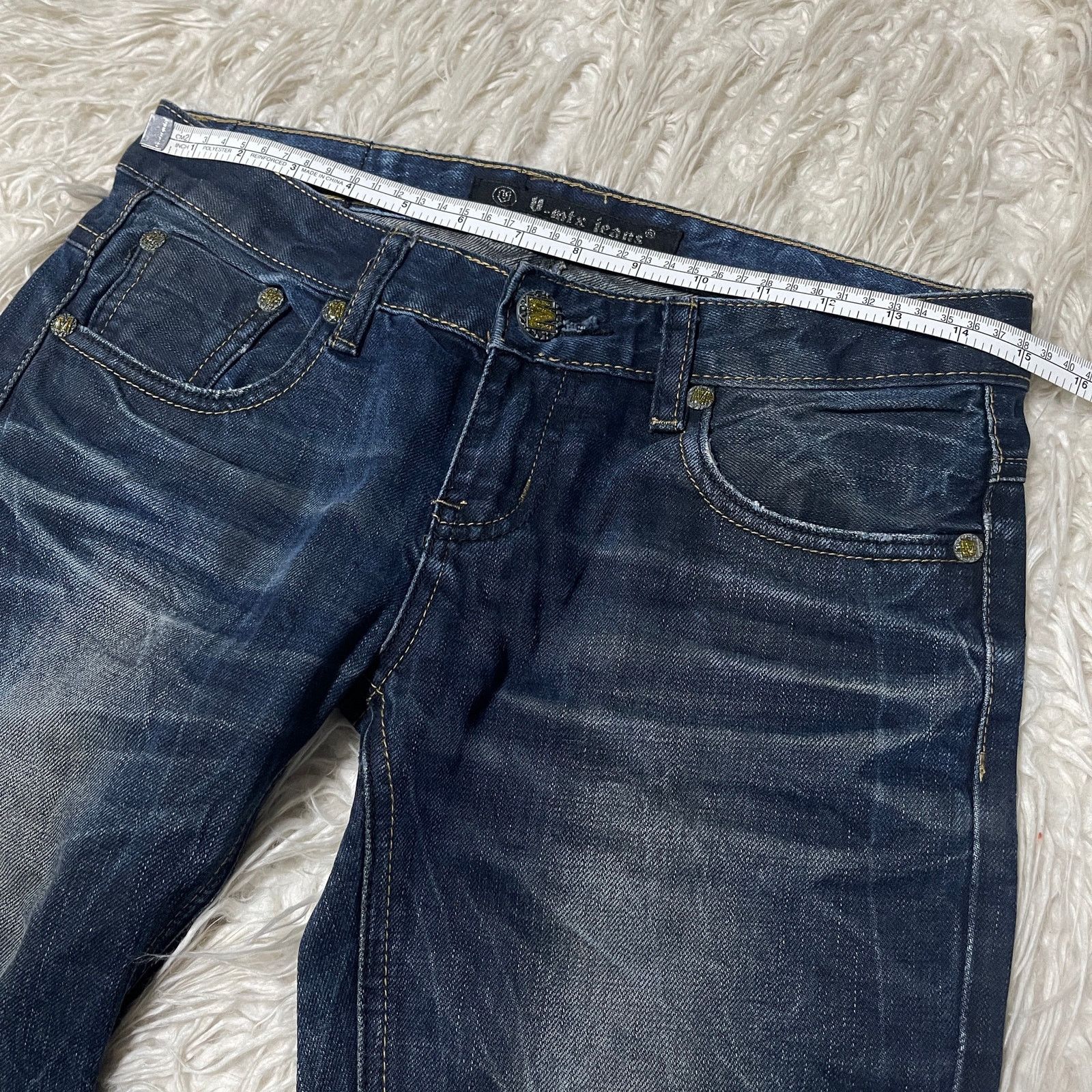 Hysteric Glamour × Undercover Vintage Japanese Brand Faded Wash Low-rise Denim Jeans Blue Size 30" / US 8 / IT 44 - 11 Thumbnail