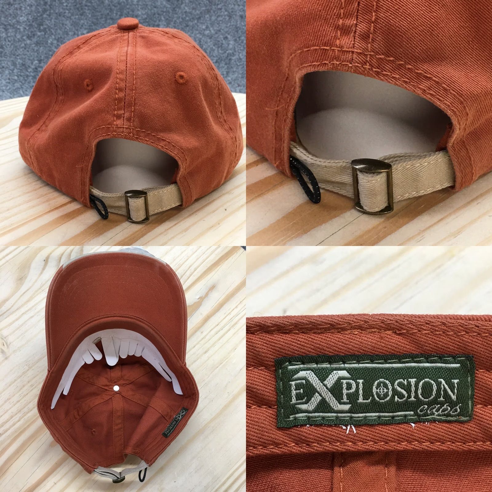 Vintage Explosion Los Cabos Baseball Hat Men Orange OS Curved Brim Embroidered Logo Size ONE SIZE - 8 Thumbnail